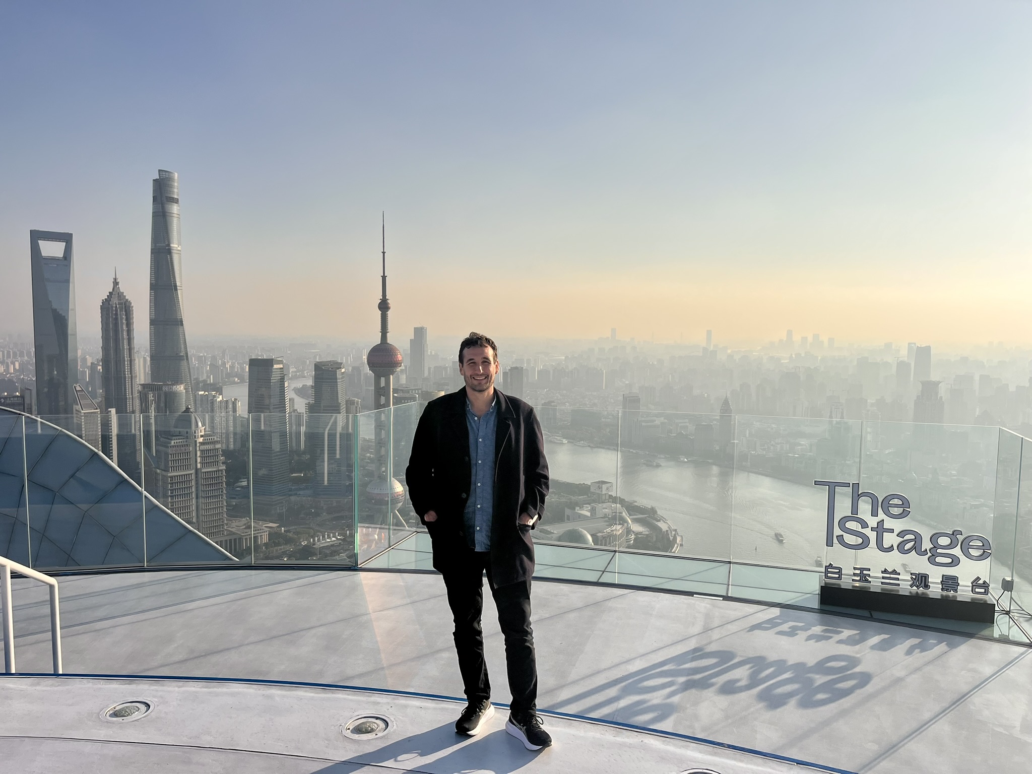 View from Shanghai observation deck overlooking the city and river