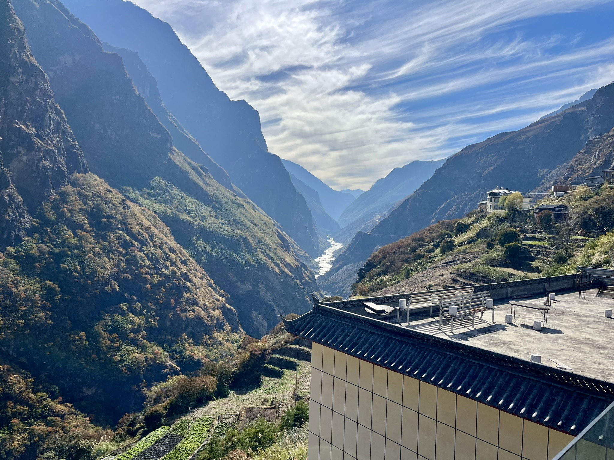 Mountain canyon view with dramatic landscape